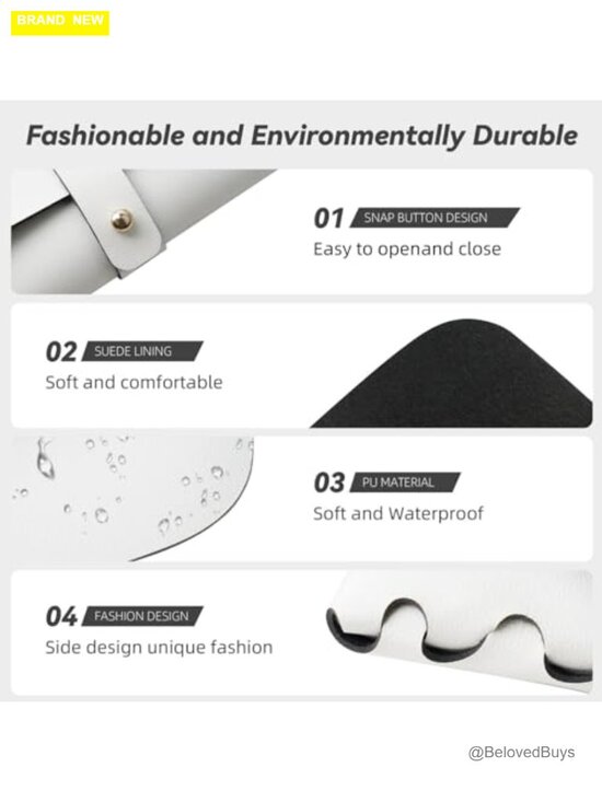 Soft Microfiber Pu Leather Eyeglass Case Pouch for Sunglasses main image 7